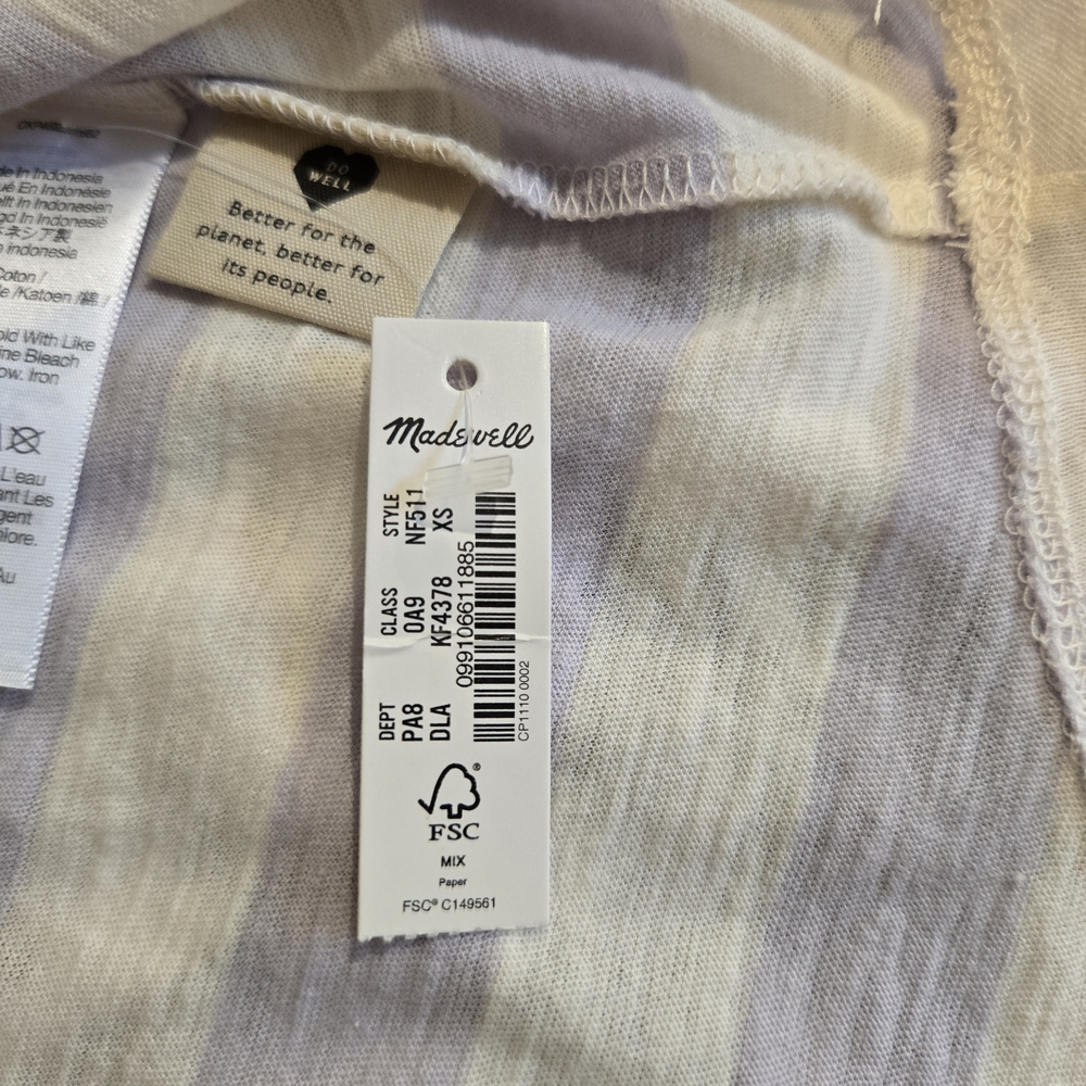 Madewell Lavender and White Striped Tee - Picture 4 of 9